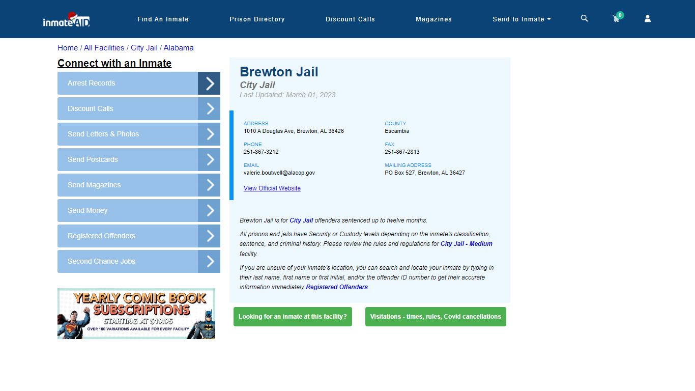 Brewton Jail | Inmate Locator